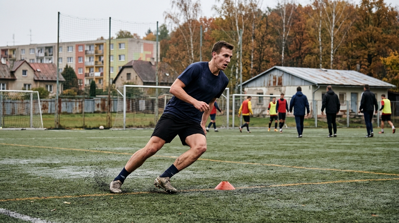 muž na fotbale